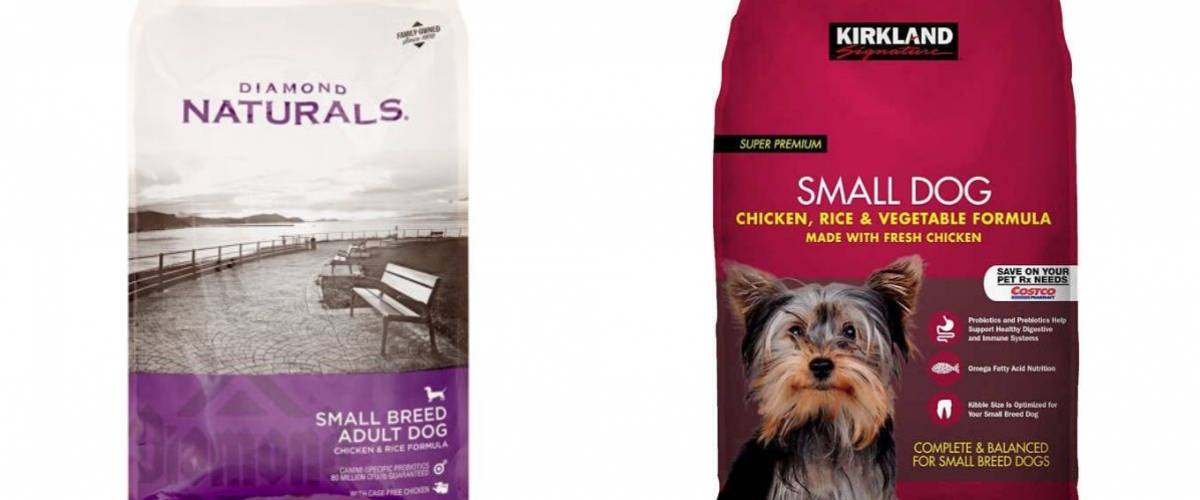 Diamond Naturals dog food and Kirkland Signature dog food