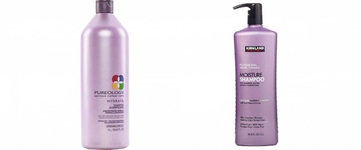 Pureology Shampoo and Kirkland Signature Shampoo