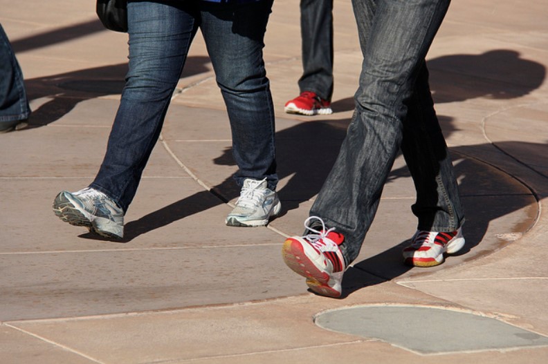 Jeans & Running Sneakers